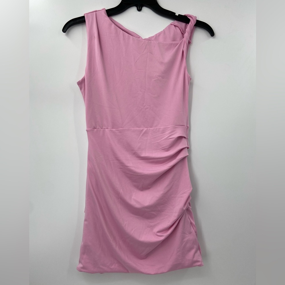 SHEIN Pink Sleeveless Ruched Mini Dress Size Small